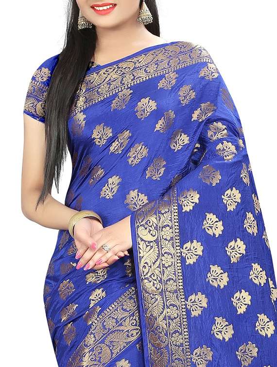 zari jacquard banarasi saree with blouse - 15504138 - Standard Image - 2