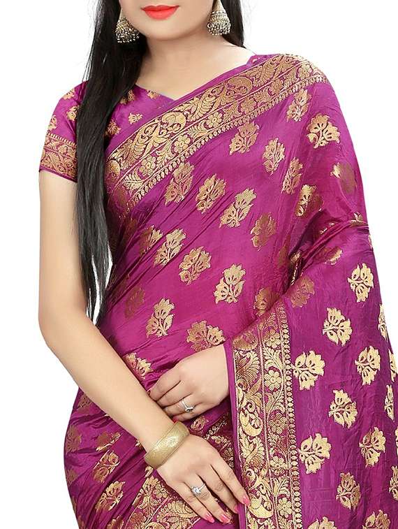 zari jacquard banarasi saree with blouse - 15504139 - Standard Image - 2