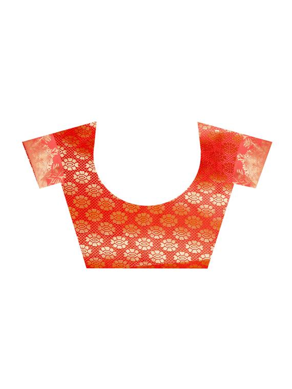 zari motif banarasi saree with blouse - 15504153 - Standard Image - 2