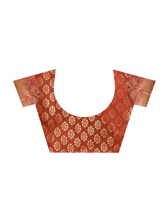 zari motif banarasi saree with blouse - 15504155 - Standard Image - 2