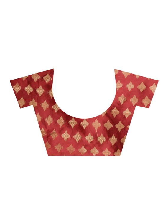 zari motif banarasi saree with unstiched blouse with blouse - 15504160 - Standard Image - 2