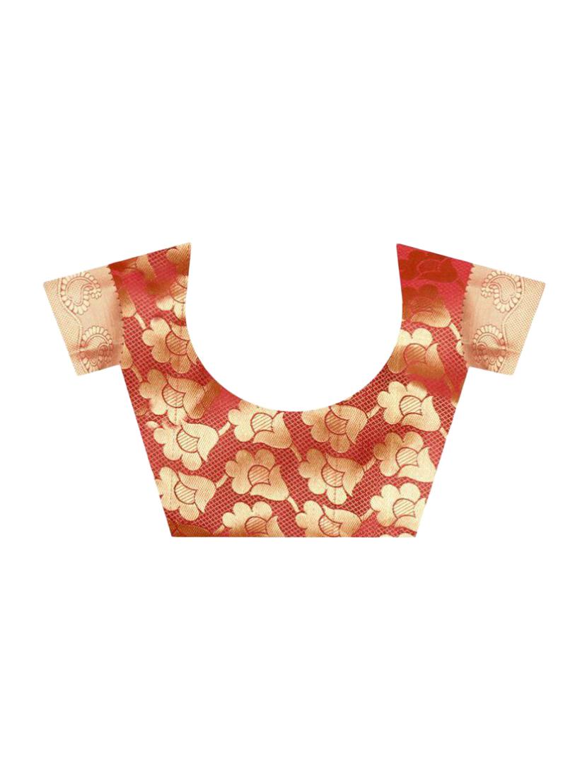 zari motifs banarasi saree with blouse - 15504182 - Standard Image - 2