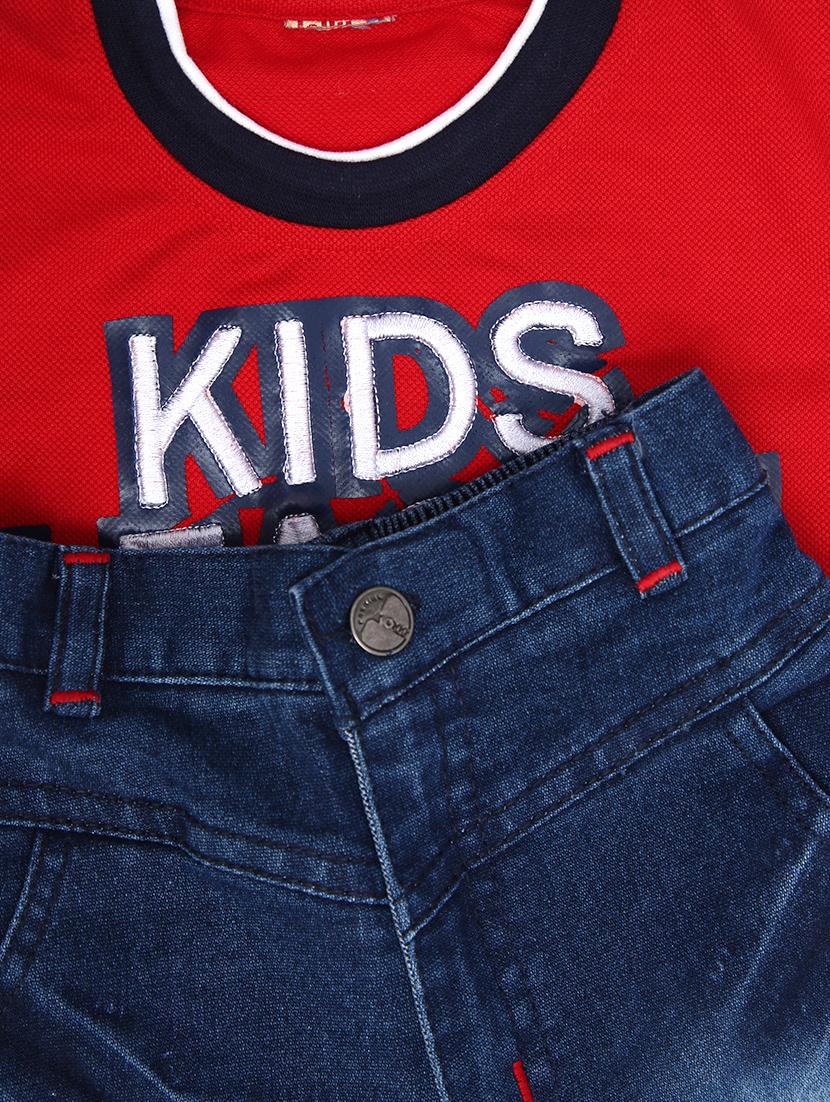 red cotton shorts set - 15504501 - Standard Image - 2