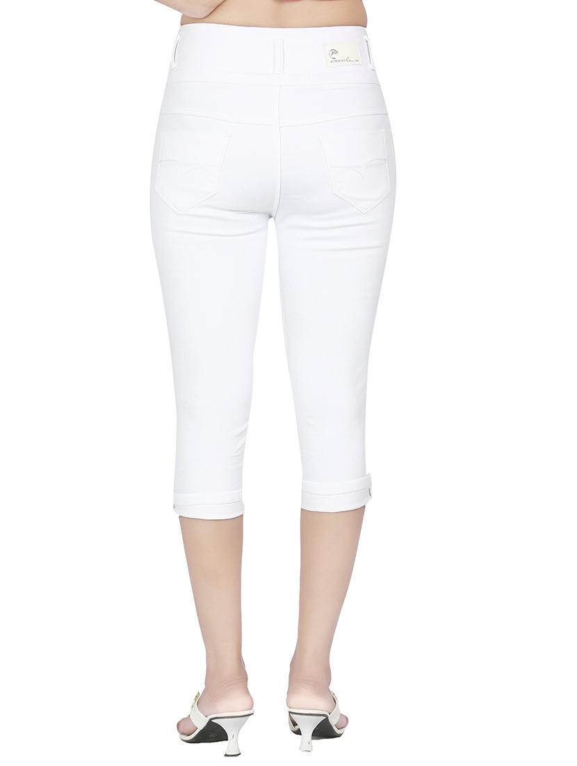 high waist denim capri - 15504504 - Standard Image - 2