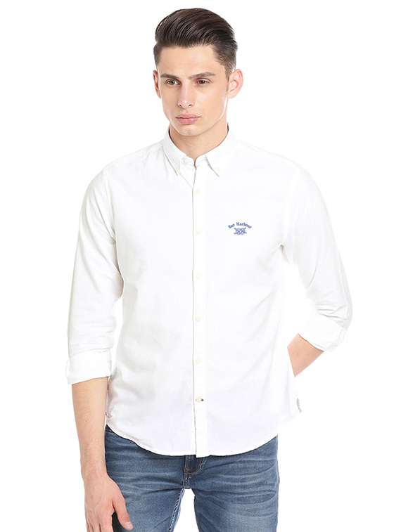 white cotton casual shirt