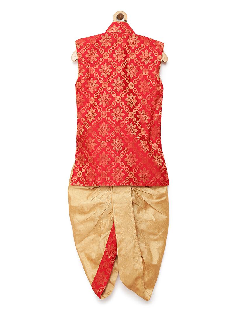red cotton blend kurta set - 15505462 - Standard Image - 2