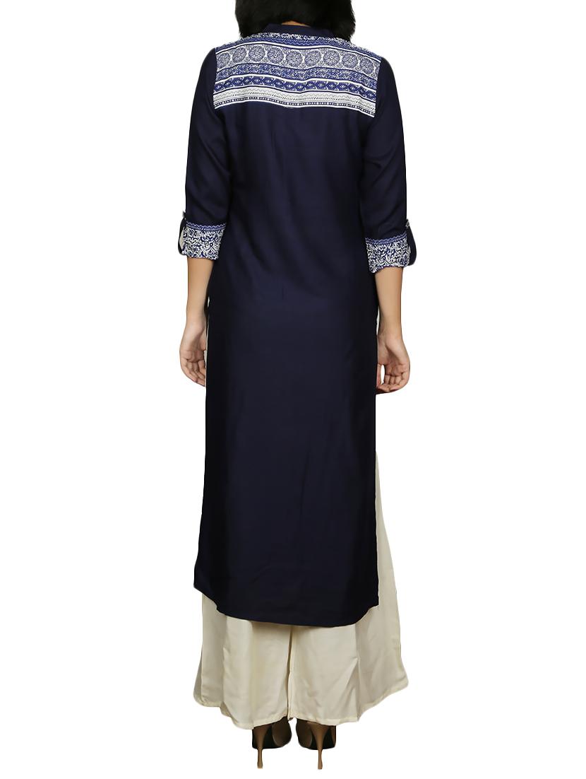 printed straight kurta - 15505637 - Standard Image - 2