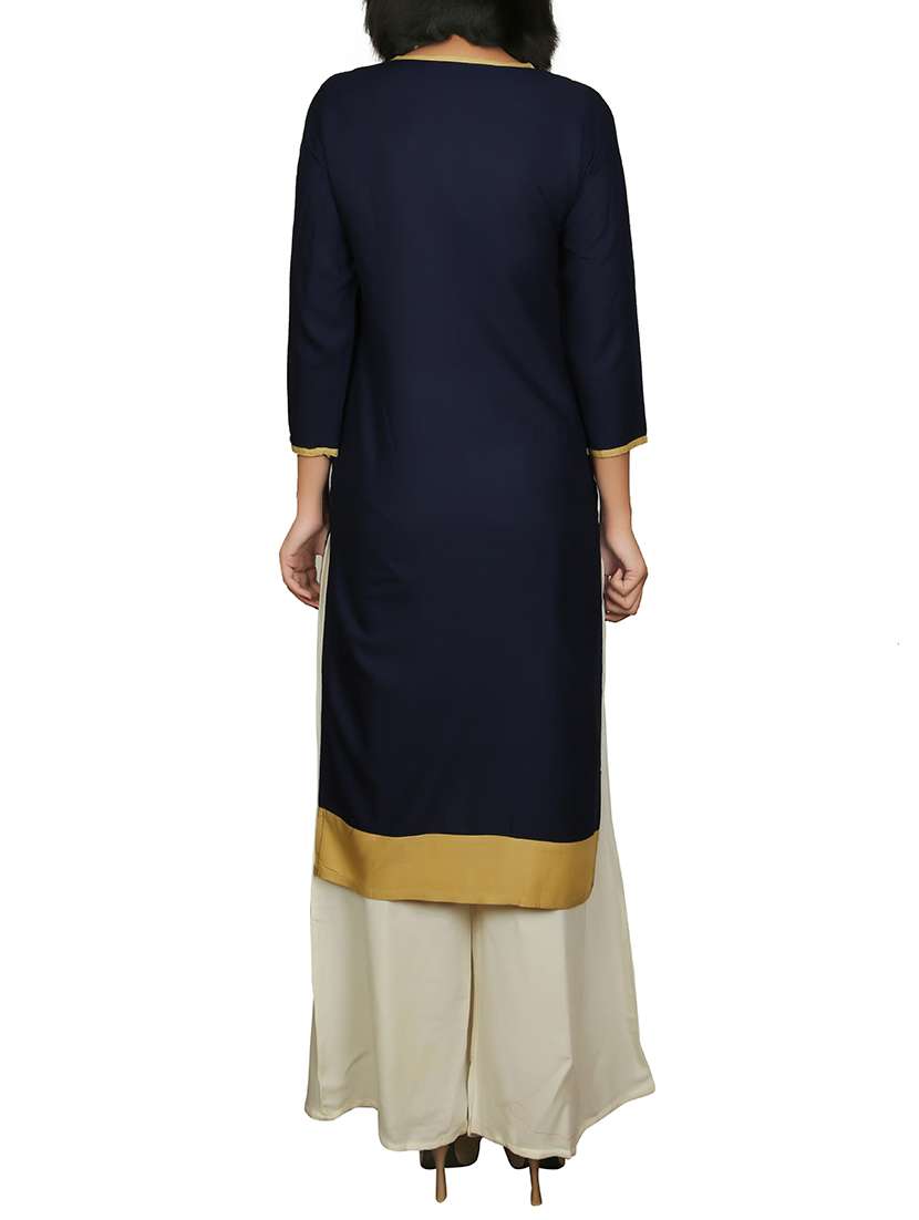 embroidered straight kurta - 15505639 - Standard Image - 2