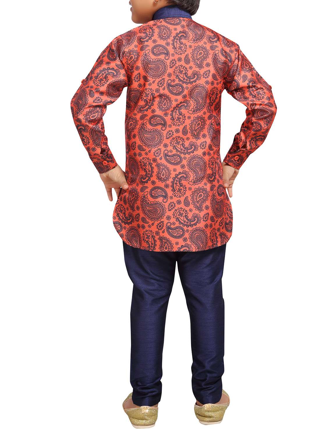 orange cotton kurta set - 15506786 - Standard Image - 2