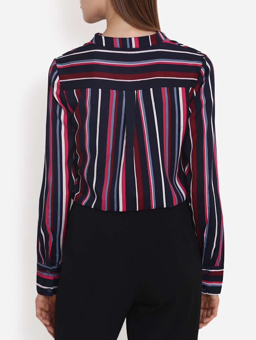 pleated back striped shirt - 15514966 - Standard Image - 2