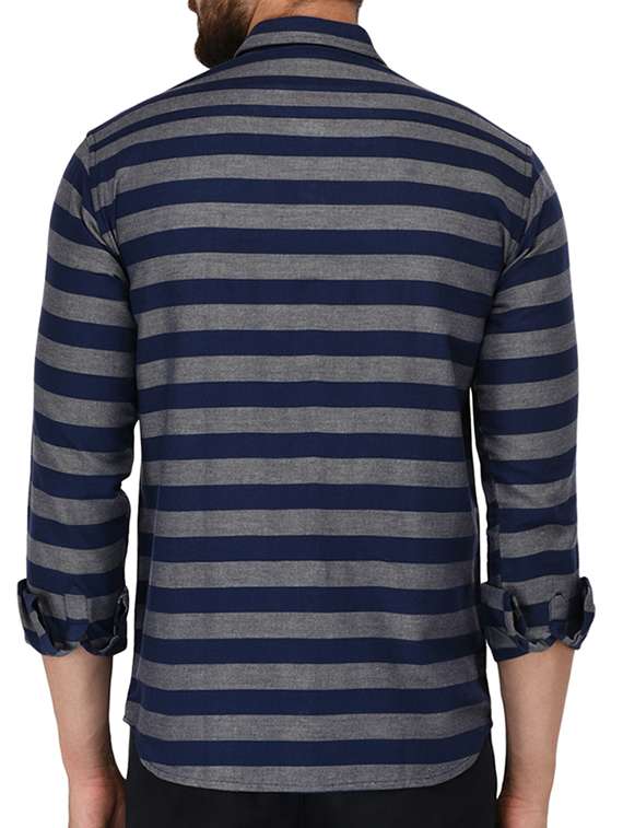 navy blue cotton casual shirt - 15515470 -  Standard Image - 2