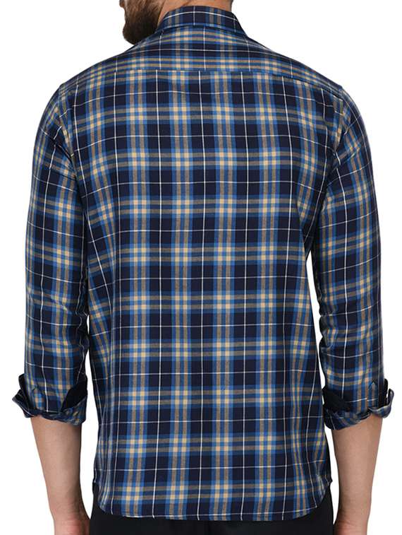 navy blue cotton casual shirt - 15515473 -  Standard Image - 2