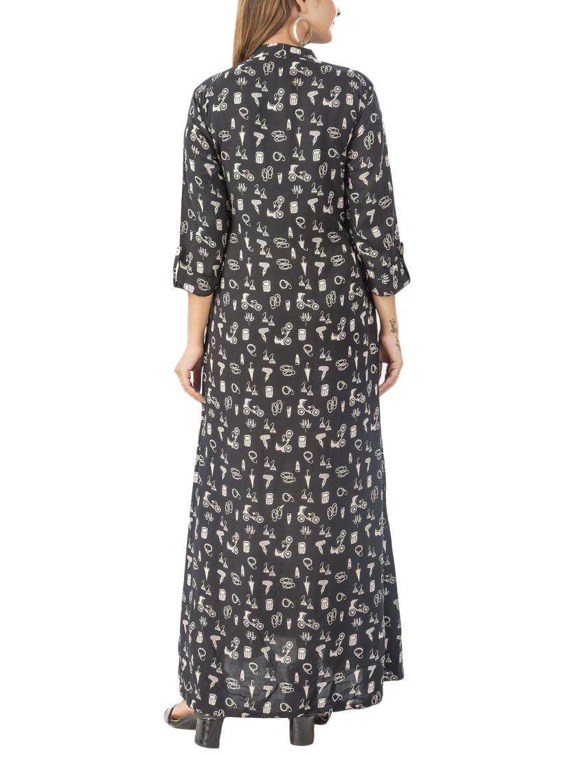 embellish flared printed kurta - 15517017 - Standard Image - 2