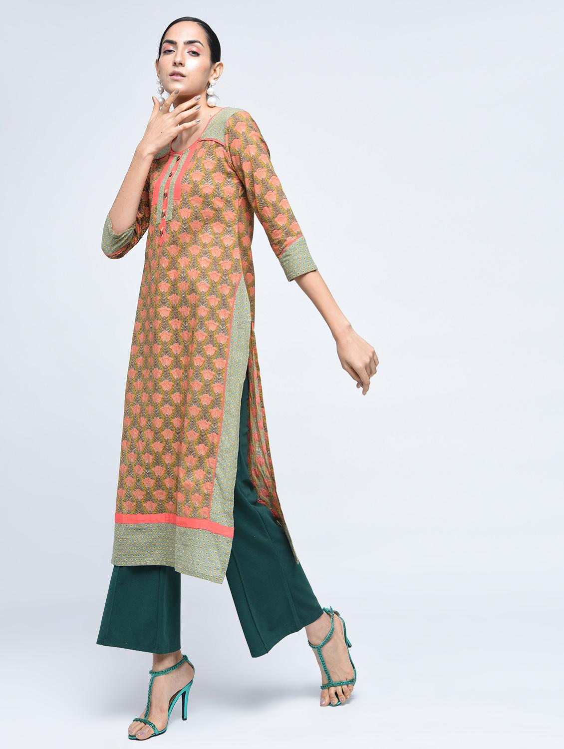 straight printed kurta - 15517717 - Standard Image - 2