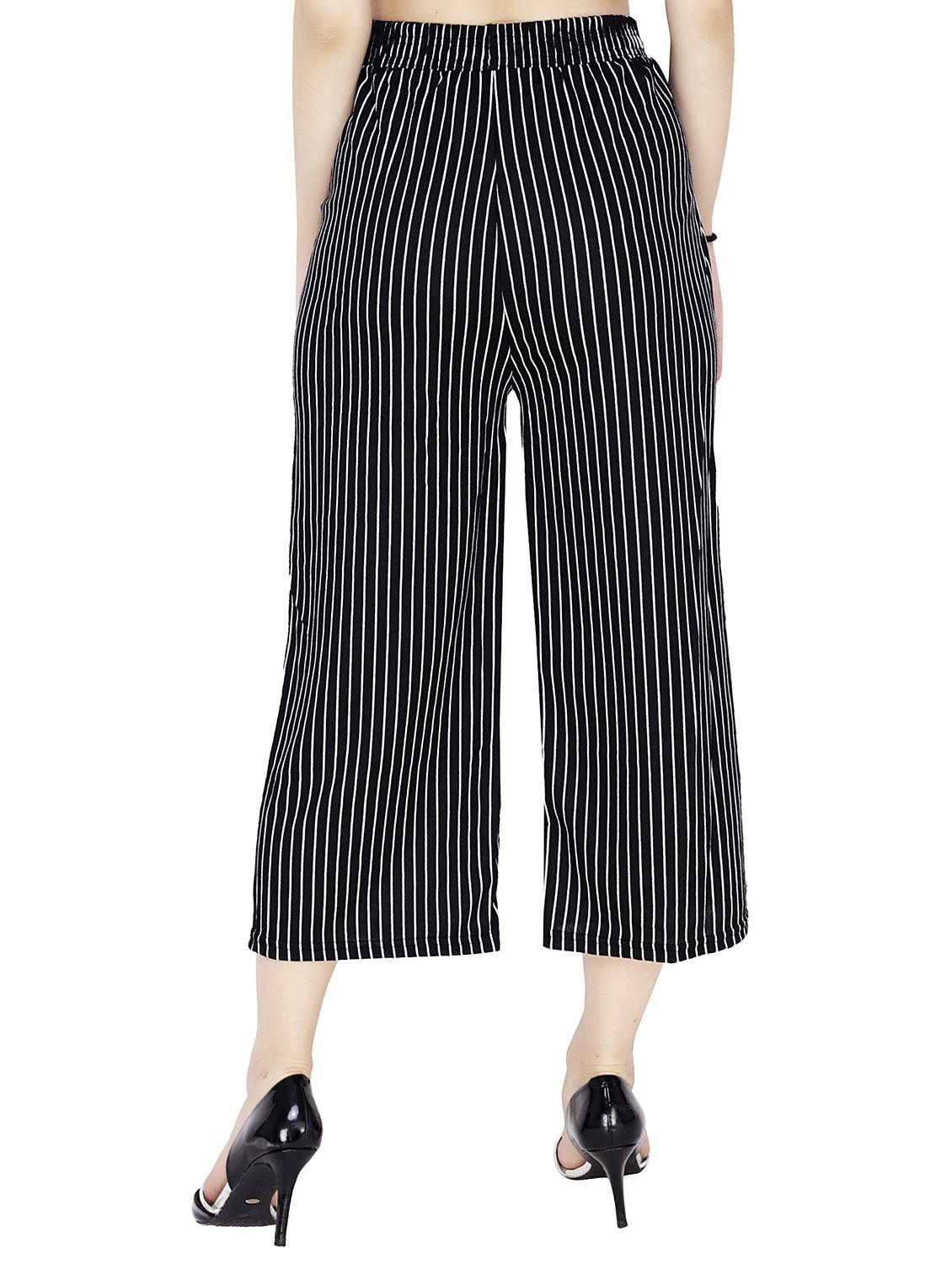 tie knot waist pin-striped palazzo - 15517900 - Standard Image - 2