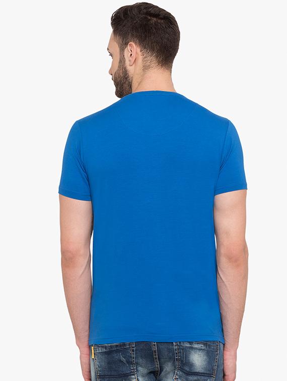 blue cotton chest print t-shirt - 15519054 - Standard Image - 2