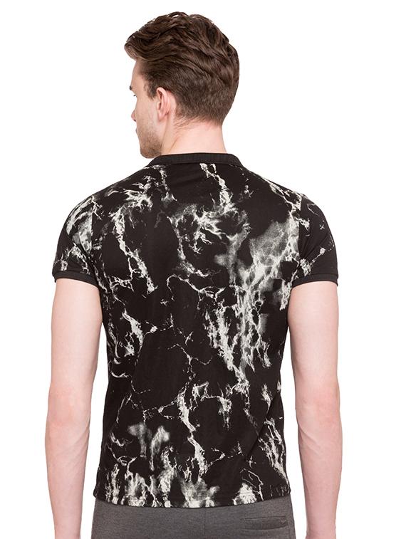 black cotton all over print t-shirt - 15519095 - Standard Image - 2