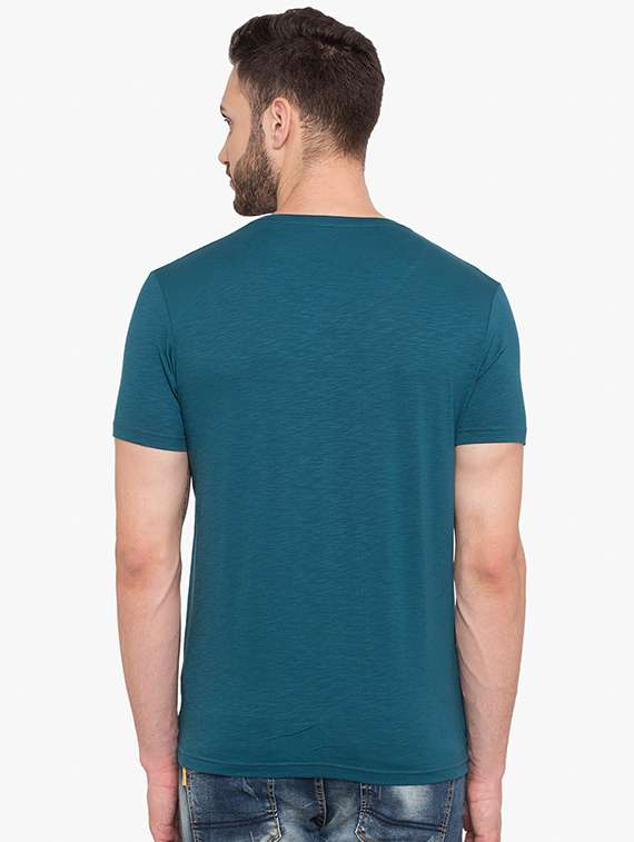blue cotton chest print t-shirt - 15519167 -  Standard Image - 2
