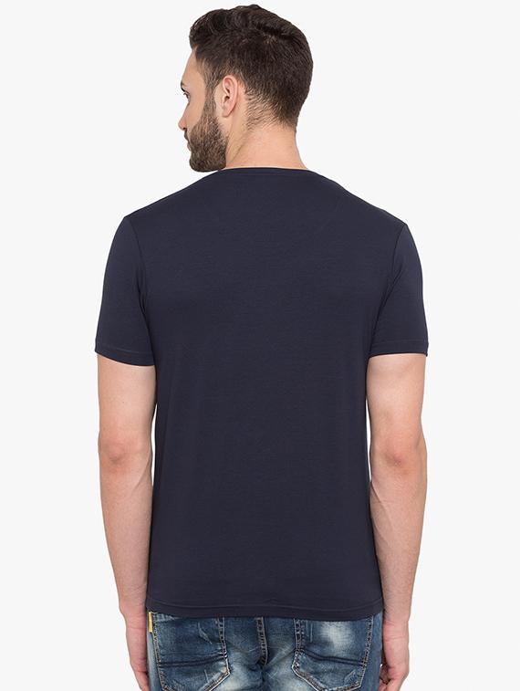 blue cotton chest print t-shirt - 15519169 - Standard Image - 2