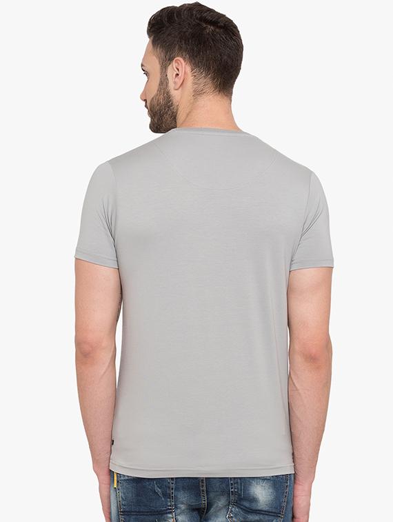 grey cotton chest print t-shirt - 15519173 - Standard Image - 2