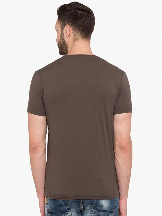 olive green cotton chest print t-shirt - 15519179 - Standard Image - 2