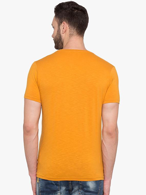 yellow front print t-shirt - 15519201 - Standard Image - 2