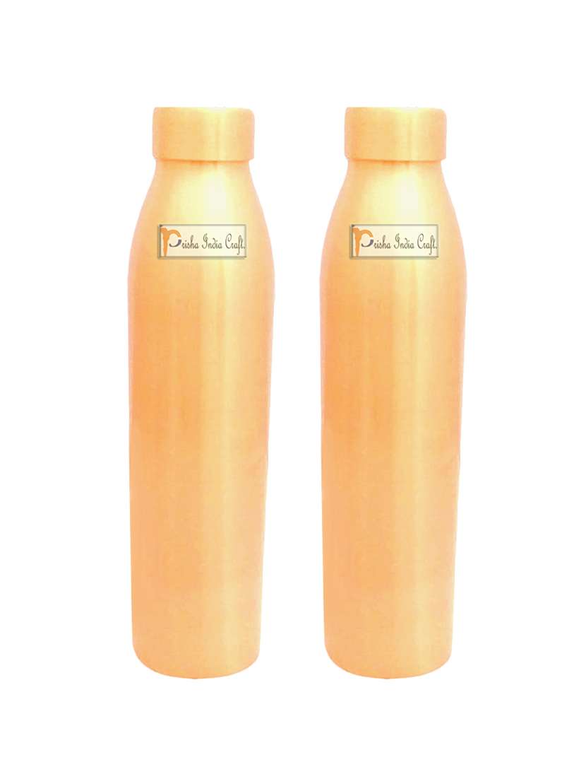 set of 2 pure copper water bottles