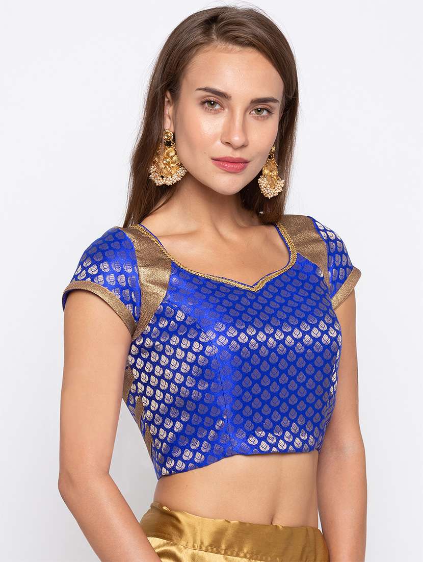 Back Design With Tassels Brocade Blouse