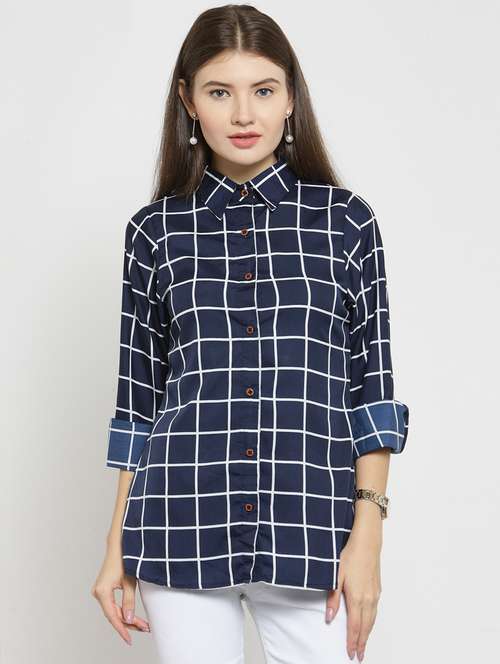 roll-up sleeved checkered shirt - 15521030 - Standard Image - 0