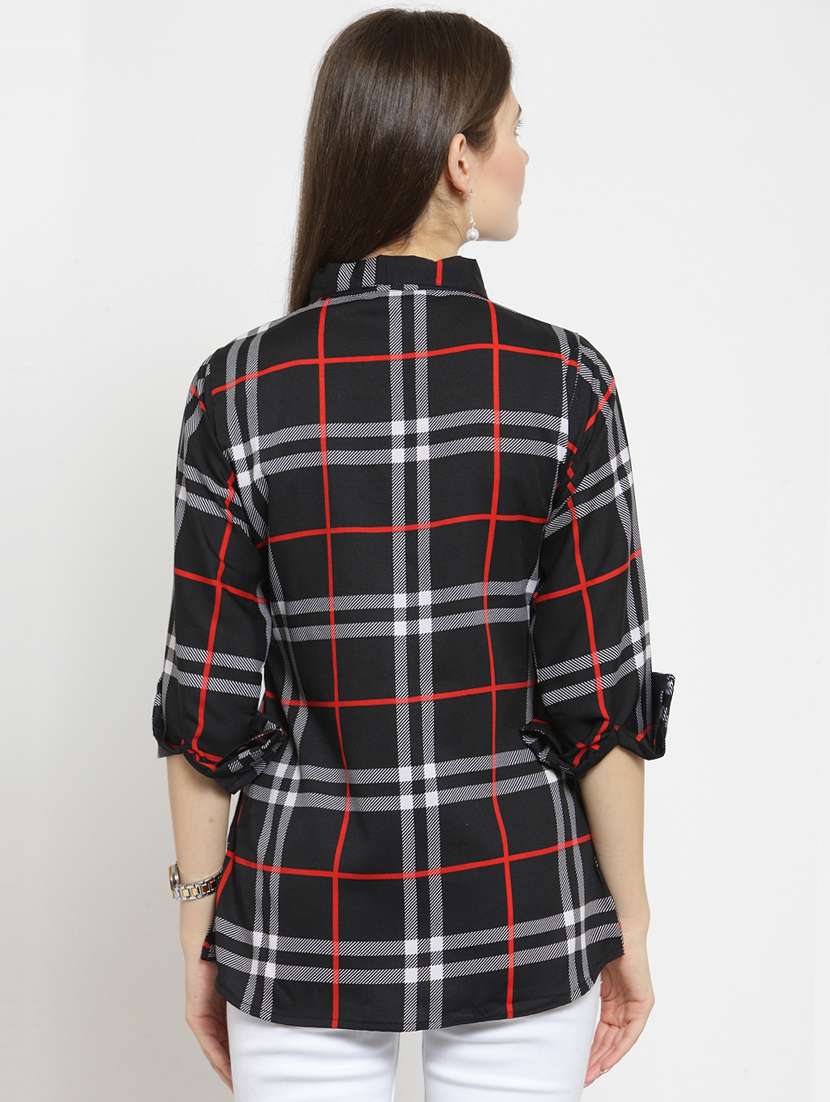 roll-up sleeved checkered shirt - 15521032 -  Standard Image - 2