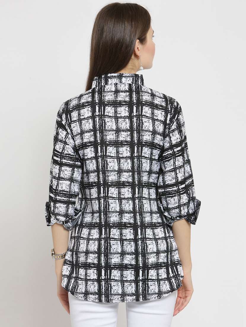 roll-up sleeved checkered shirt - 15521035 - Standard Image - 2