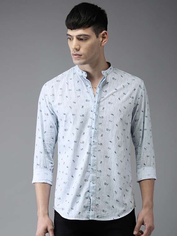 blue cotton casual shirt