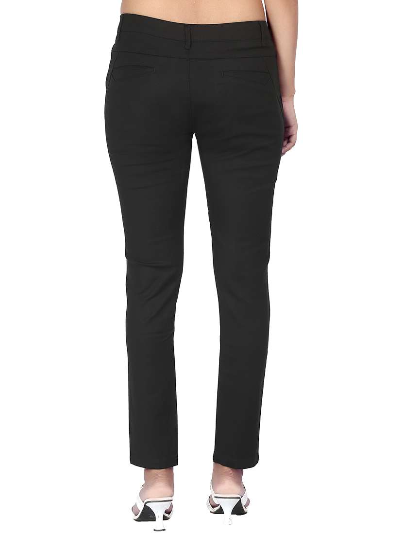 flat front solid trouser - 15522066 -  Standard Image - 2