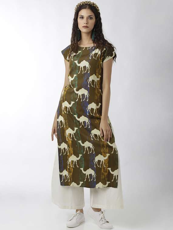 printed straight kurta