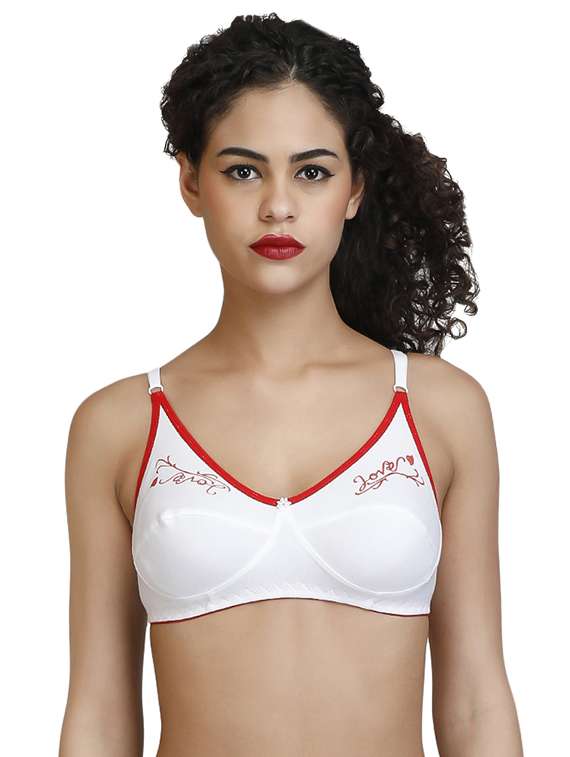 contrast piping printed push up bra
