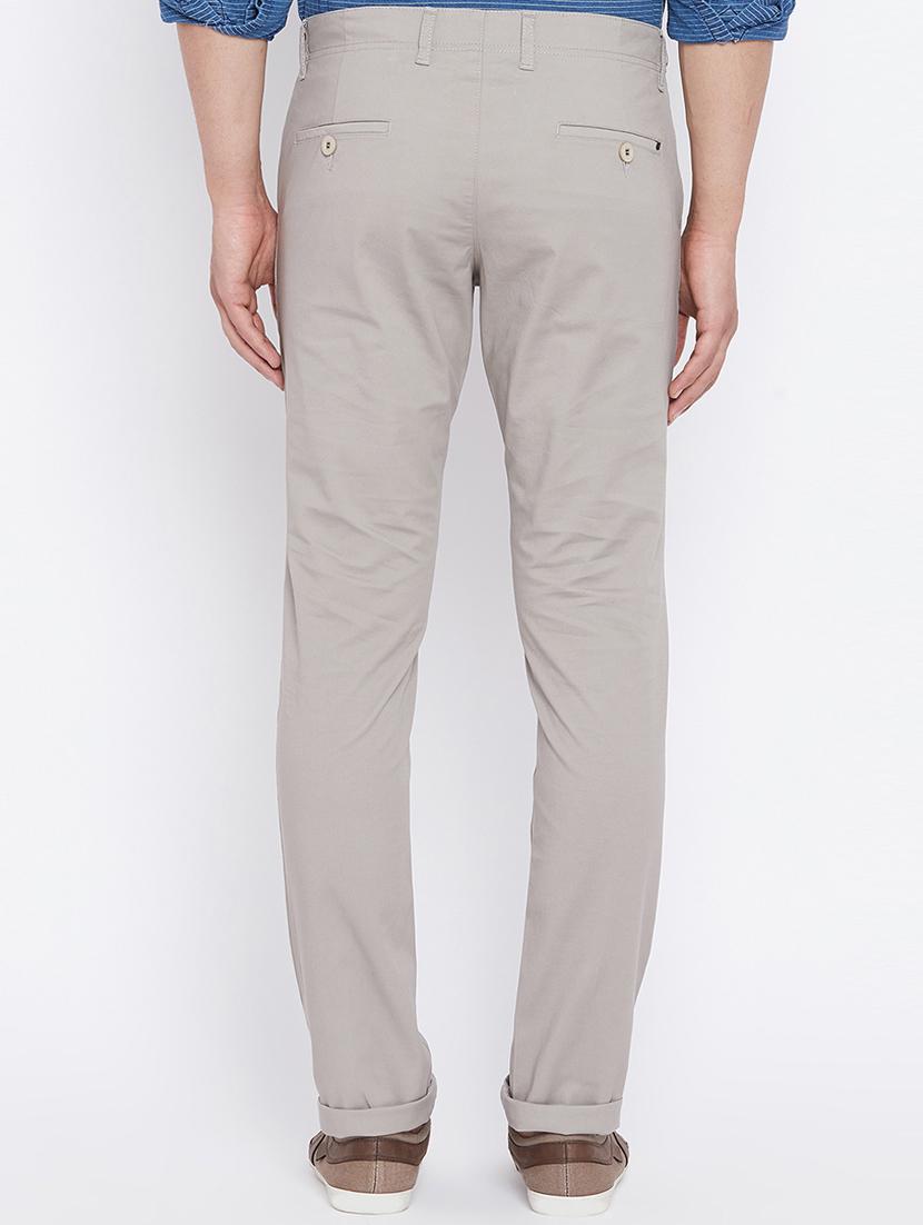grey cotton blend chinos - 15527522 - Standard Image - 2
