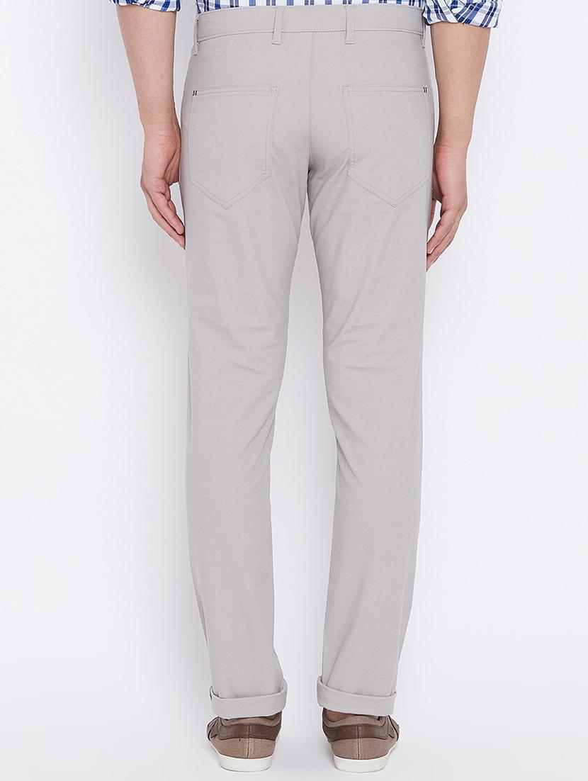 grey cotton blend chinos - 15527530 - Standard Image - 2