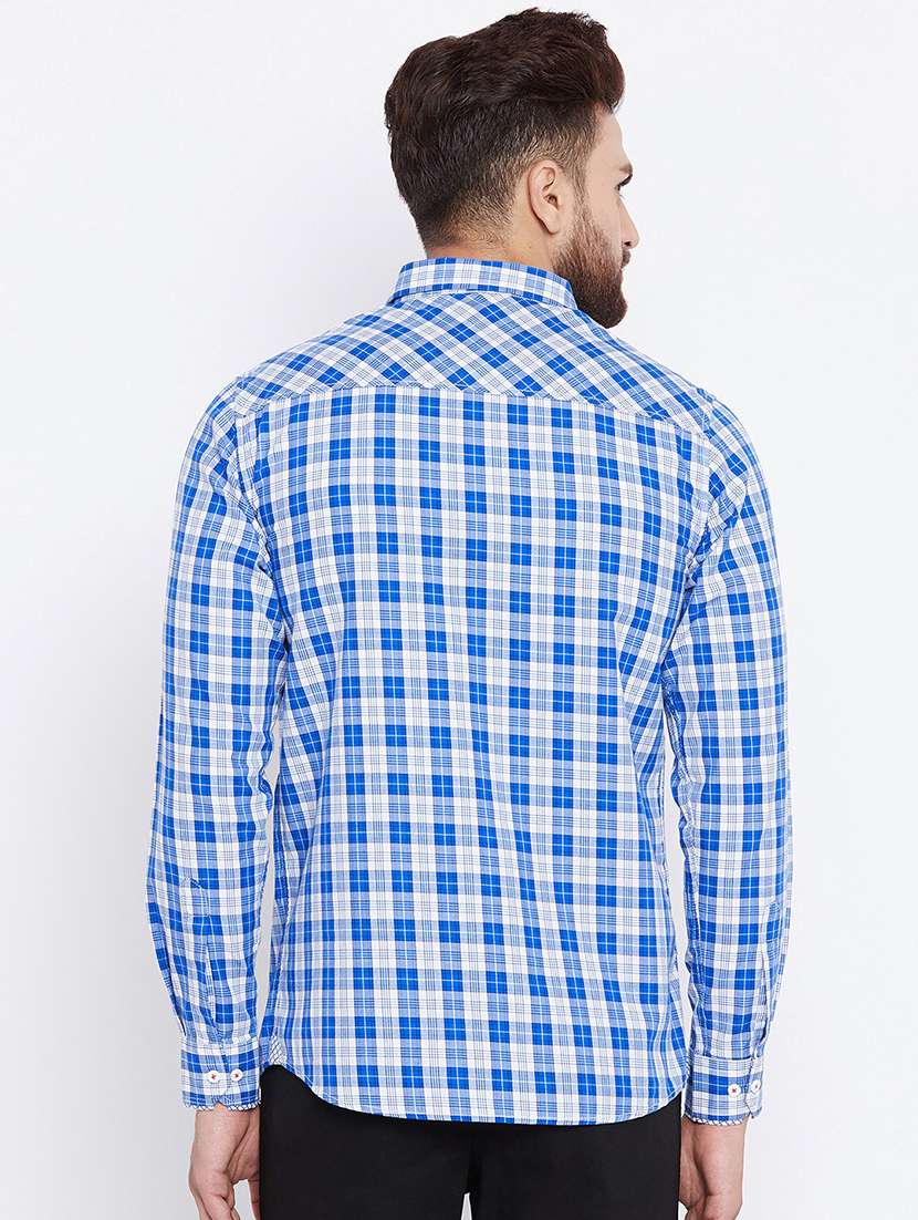 blue cotton casual shirt - 15527539 - Standard Image - 2