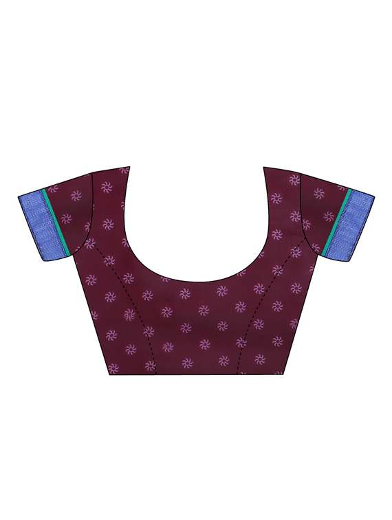 stripes bordered printed saree with blouse - 15528247 -  Standard Image - 2