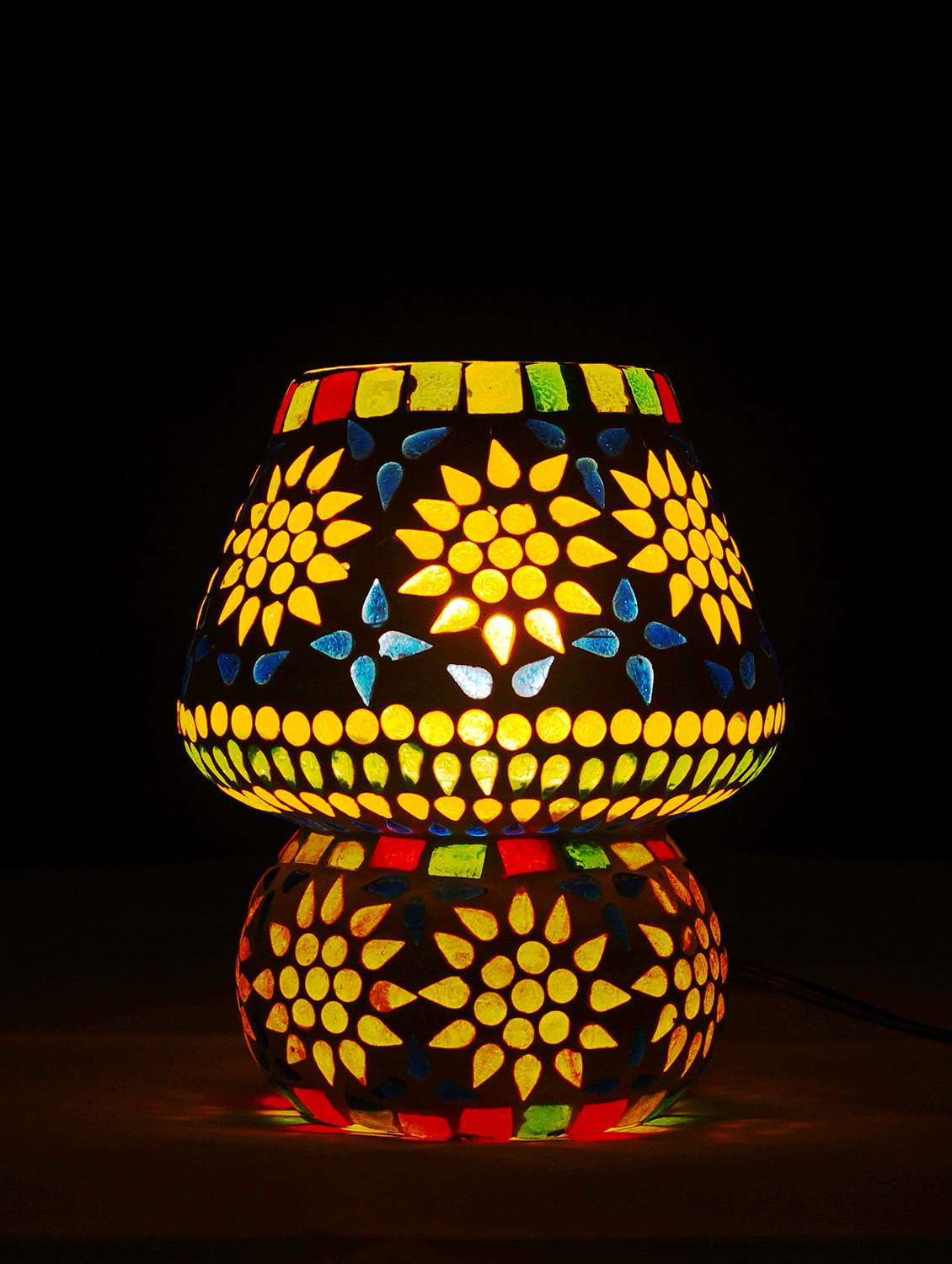 multicolour mosaic glass table lamp with shades for bedroom