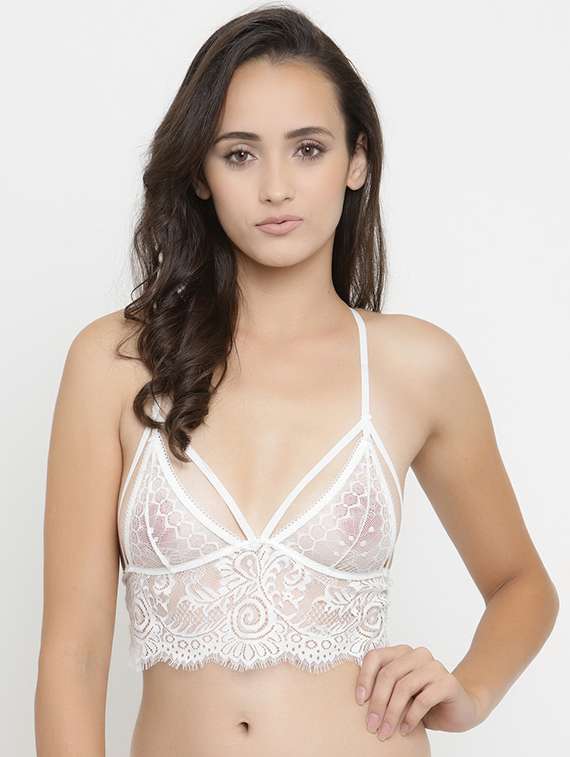 eyelash lace plunging bralette