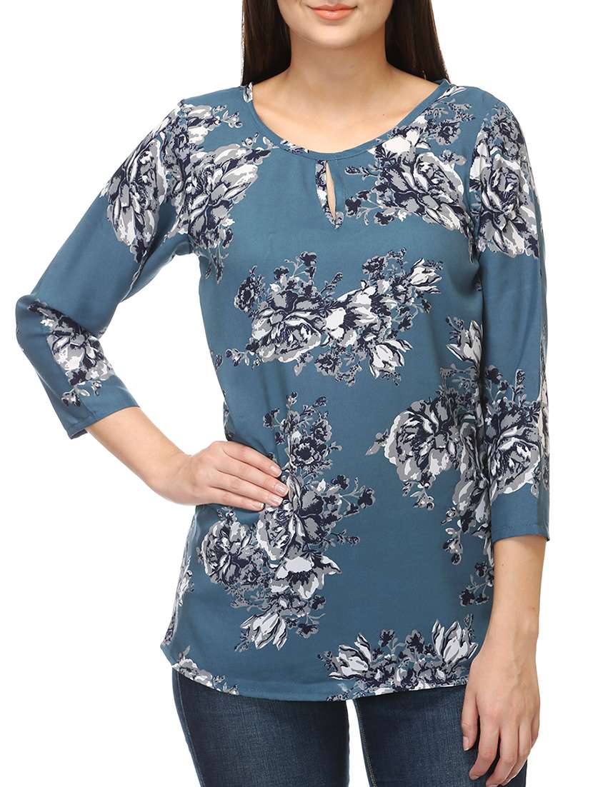 women's straight key hole neck top