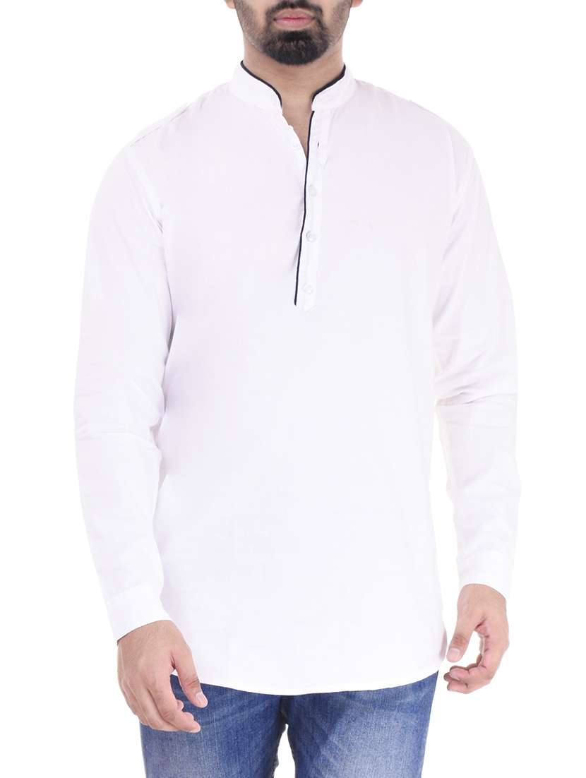 white cotton short kurta