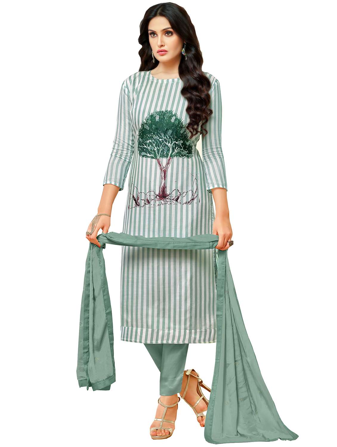 stripes unstitched pant suit - 15534029 - Zoom Image - 0
