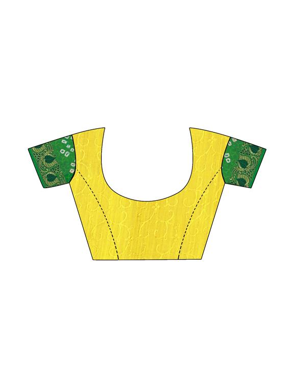 zari bordered bandhani saree with blouse - 15534433 - Standard Image - 2