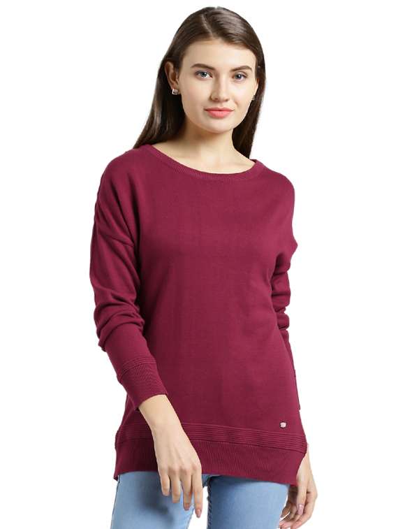 long sleeved ribbed detail pullover