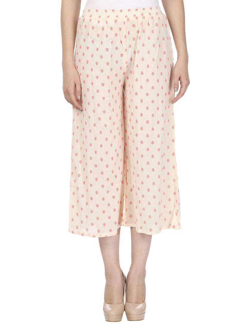 women printed mid rise culottes