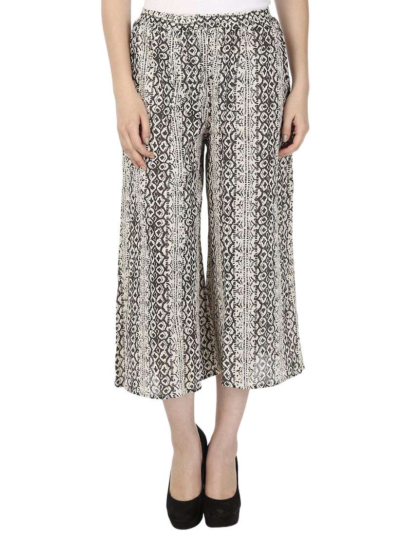 women printed mid rise culottes