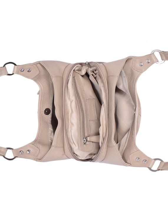 beige leatherette (pu) handbag - 15539851 - Standard Image - 2