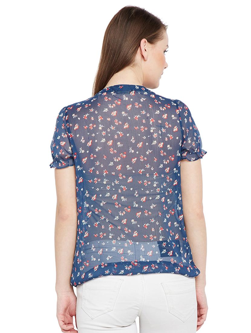 frill detailed floral top - 15540088 - Standard Image - 2
